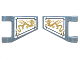 Part No: 44676pb021  Name: Flag 2 x 2 Trapezoid with Gold Dragons (Angled Orientation) on White Background Pattern on Both Sides (Stickers) - Set 70734