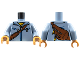Part No: 973pb3902c02  Name: Torso Jacket with Zipper, Diagonal Belt and Bag on Back Pattern / Sand Blue Arms / Medium Nougat Hands