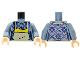 Part No: 973pb4284c01  Name: Torso Female Argyle Sweater, Tan Apron with Yellow Top Pattern / Sand Blue Arms / Light Nougat Hands