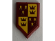 Part No: 22385pb218  Name: Tile, Modified 2 x 3 Pentagonal with Dark Red and Yellow Gryffindor Banner with Crowns Pattern (Sticker) - Set 76395