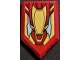 Part No: 22385pb273  Name: Tile, Modified 2 x 3 Pentagonal with Iron Man Shield with Gold and Metallic Light Blue Armor Plates Pattern (Sticker) - Set 76192