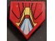 Part No: 66956pb05  Name: Wedge 2 x 2 x 2/3 Pointed with Iron Man Shield with Gold and Metallic Light Blue Armor Plates Pattern (Sticker) - Set 76192