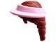 Part No: 7756pb01  Name: Mini Doll, Hair Combo, Hair with Hat, Hair Long Braid with Molded Bright Pink Sun Cap Pattern