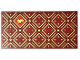 Part No: 83496pb01  Name: Tile, Modified 4 x 8 Inverted with Studs on Edges with Gold Squares and Lines with Black Outlines and HP Gryffindor House Lion on Red Background Pattern (Sticker) - Set 76416