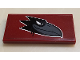 Part No: 87079pb0719R  Name: Tile 2 x 4 with Black Raven Head on Dark Red Background Pattern Model Right Side (Sticker) - Set 60209