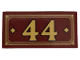 Part No: 87079pb1545  Name: Tile 2 x 4 with Gold Border and '44' Pattern (Sticker) - Set 910044