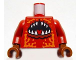 Part No: 973pb0756c01  Name: Torso Atlantis Lobster with Open Mouth Pattern / Dark Red Arms / Reddish Brown Hands