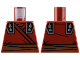 Part No: 973pb1371  Name: Torso Robe, Reddish Brown Sash, Black Shoulder Armor with Dark Bluish Gray Spikes Pattern