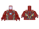 Part No: 973pb2268c01  Name: Torso Armor with Partial White and Blue Circle and Gold, Silver and Blue Plates (Mark 46) Pattern / Dark Red Arms / Dark Red Hands