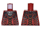 Part No: 973pb2439  Name: Torso Nexo Knights Bare Chest with Dark Red Bones, Cracks and Silver Stones Pattern