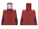 Part No: 973pb2649  Name: Torso Female Outline, Black Neckline and Collarbones, 2 Red Stripes Pattern