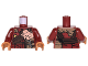 Part No: 973pb2651c01  Name: Torso Fur Collar, Copper Armor Panel with Dark Brown Straps Pattern / Dark Red Arms / Medium Nougat Hands