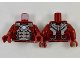 Part No: 973pb3485c01  Name: Torso Armor with Metallic Light Blue and White Circle Arc Reactor, Silver Panels, Dark Silver Trim Pattern (Iron Man Mark 5) / Dark Red Arms / Dark Red Hands