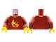 Part No: 973pb4560c01  Name: Torso Red Chili Pepper in Yellow Flames Pattern / Dark Red Arms / Yellow Hands