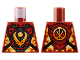 Part No: 973pb5211  Name: Torso Armor Breastplate, Orange Flame, Dragon Head and Orb, Logogram 'K' on Back Pattern