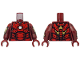 Part No: 973pb6487c01  Name: Torso Armor with White Circle Arc Reactor, Red Panels, Gold Trim on Back, 4 Detailed Spine Segments Pattern (Iron Man Mark 3) / Dark Red Arms with Armor Pattern / Dark Red Hands