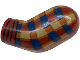 Part No: 981pb400  Name: Arm, Left with Dark Tan, Dark Blue and Dark Orange Plaid Shirt and Black Wrinkled Cuff Pattern