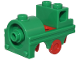 Part No: 105317pb01  Name: Minifigure Costume Train with Molded Red Wheel Holders and Trolley Wheel Pattern