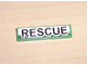 Part No: 2431pb0055  Name: Tile 1 x 4 with Black 'RESCUE' on White Background Pattern (Sticker) - Set 8255