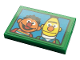 Part No: 26603pb122  Name: Tile 2 x 3 with Picture of Ernie and Bert on Dark Azure Background Pattern (Sticker) - Set 21324