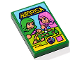 Part No: 26603pb595  Name: Tile 2 x 3 with 'HEROICA' Board Game Box with Dark Pink and Bright Green Hooded Female Characters and Die Pattern (Sticker) - Set 41748