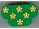 Part No: 30075pb01  Name: Slope, Curved 6 x 2 x 3 Triple with 8 Studs with Yellow Flowers Pattern