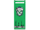 Part No: 30292pb010  Name: Flag 7 x 3 with Bar Handle with 'Slytherin' and Snake in Shield Pattern (Sticker) - Set 4842