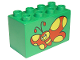 Part No: 31111pb006  Name: Duplo, Brick 2 x 4 x 2 with Red Butterfly with Yellow Spots Pattern