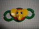 Part No: 31697pb02  Name: Primo Teether Chain Link with Red Center and Yellow Elephant Head