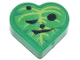 Part No: 39739pb06  Name: Tile, Round 1 x 1 Heart with Bright Green and Lime Leaf with Black Eyes, Nose and Mouth Pattern (The Legend of Zelda Korok Oakin Face)