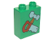 Part No: 4066pb129  Name: Duplo, Brick 1 x 2 x 2 with Hammer and Saw Pattern