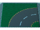 Part No: 44342pb01  Name: Baseplate, Road 32 x 32 6-Stud Curve with Dark Gray Road with Yellow Dashed Lines Pattern