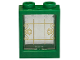 Part No: 60592c01pb003  Name: Window 1 x 2 x 2 Flat Front with Trans-Clear Glass with Gold Lattice, Flowers and Filigree Pattern (60592 / 60601pb046)