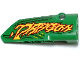 Part No: 64391pb087  Name: Technic, Panel Fairing # 4 Small Smooth Long, Side B with Red and Yellow 'DRAGON' Flames, Lime and Dark Green Scales and Skin Background Pattern (Sticker) - Set 42149