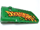 Part No: 64683pb087  Name: Technic, Panel Fairing # 3 Small Smooth Long, Side A with Red and Yellow 'DRAGON' Flames, Lime and Dark Green Scales and Skin Background Pattern (Sticker) - Set 42149