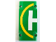 Part No: 64782pb052  Name: Technic, Panel Plate 5 x 11 x 1 with Helicopter Landing Pad Half with Yellow Circle and White Letter H Pattern (Sticker) - Set 42064
