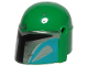 Part No: 87610pb11  Name: Minifigure, Headgear Helmet with Holes, SW Mandalorian with Silver and Medium Azure Pattern
