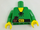 Part No: 973p46newc01  Name: Torso Castle Forestman Tie Shirt, Purse, Black Belt with Yellow Buckle Pattern, Inside with Ribs (Reissue) / Green Arms / Yellow Hands