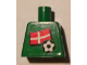 Part No: 973pb0823  Name: Torso Soccer Danish Goalie, Danish Flag Sticker Front, White Number Sticker Back Pattern (specify number in listing)
