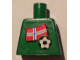Part No: 973pb0827  Name: Torso Soccer Norwegian Goalie, Norwegian Flag Sticker Front, White Number Sticker Back Pattern (specify number in listing)
