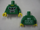 Part No: 973pb0867c01  Name: Torso Black Bat Minifigure Head with Wings and Crossbones, Yellow Neck, '2011 The LEGO Store Beachwood, OH' on Back Pattern / Green Arms / Yellow Hands