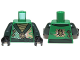 Part No: 973pb1573c01  Name: Torso Ninjago Robe with Dark Green Sash and Golden Power Emblem Pattern / Dark Green Arms / Black Hands