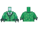 Part No: 973pb2592c01  Name: Torso Suit with Pockets, Tie, Shirt and Bright Green Question Marks Pattern / Green Arms with Bright Green Question Marks Pattern / Dark Green Hands