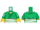 Part No: 973pb3330c01  Name: Torso Ninjago Kimono with White Belt and Dots Pattern / Green Arms / Yellow Hands
