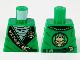 Part No: 973pb3789  Name: Torso Tunic, Light Green Shirt, Wide Black Hems with Gold Ninjago Logogram 'MANTER' and Dragon Pattern