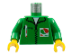 Part No: 973px19c01  Name: Torso Octan Logo Jacket with Pen Pattern / Green Arms / Yellow Hands