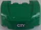 Part No: 98835pb011  Name: Vehicle, Mudguard 3 x 4 x 1 2/3 Curved Front with 'CITY' on Green Background Pattern (Sticker) - Set 60052