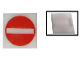 Part No: 2384pb05  Name: Electric, Light 2 x 2 Clip-On Plate with No Entry / Thoroughfare Pattern