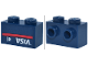 Part No: 11211pb08R  Name: Brick, Modified 1 x 2 with Studs on 1 Side with White 'VISA' Logo and Arrows, Red Line Pattern Model Right Side (Sticker) - Set 77243