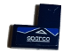 Part No: 14719pb003R  Name: Tile 2 x 2 Corner with 'sparco' and Blue and White Triangles Pattern Model Right Side (Sticker) - Set 75885